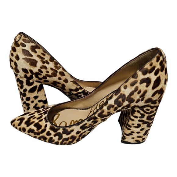 SAM EDELMAN Fur Leopard Print Halston Pumps - Size 6 1/2 - Picture 3 of 8
